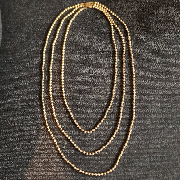 Napier Vintage Triple Strand Layered Necklace - Picture 1 of 12